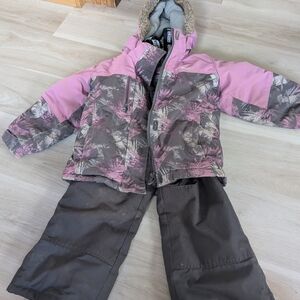 OshKosh B'gosh Purple and Gray Snowsuit - Jacket & Snowpants Set